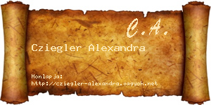 Cziegler Alexandra névjegykártya